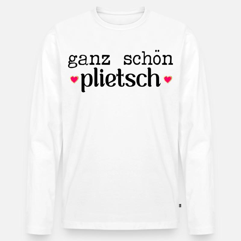 Hamburg Komplimente Plietsch - Männer Premium Bio Langarmshirt - Weiß