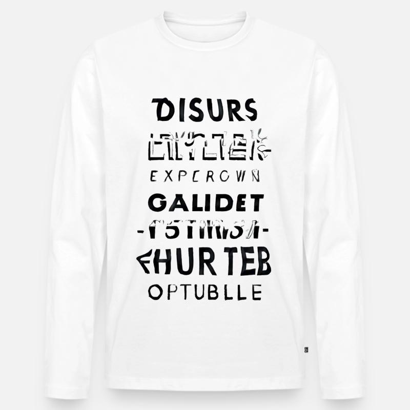 Glitchtext Kaskade - Männer Premium Bio Langarmshirt - Weiß