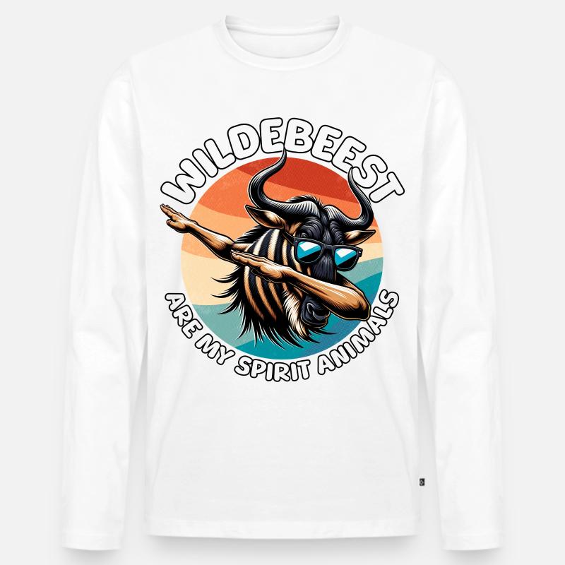 Lustige Gnu Sprüche - Männer Premium Bio Langarmshirt - Weiß