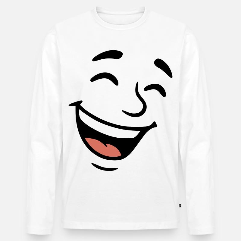 Lachen - Männer Premium Bio Langarmshirt - Weiß