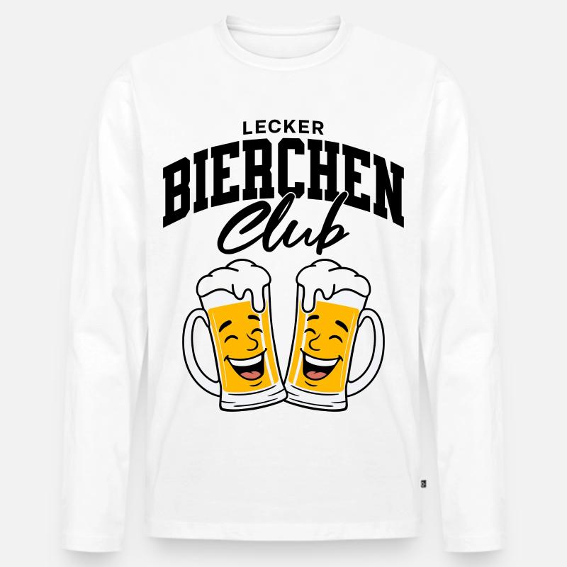 Lecker Bierchen Club - Männer Premium Bio Langarmshirt - Weiß