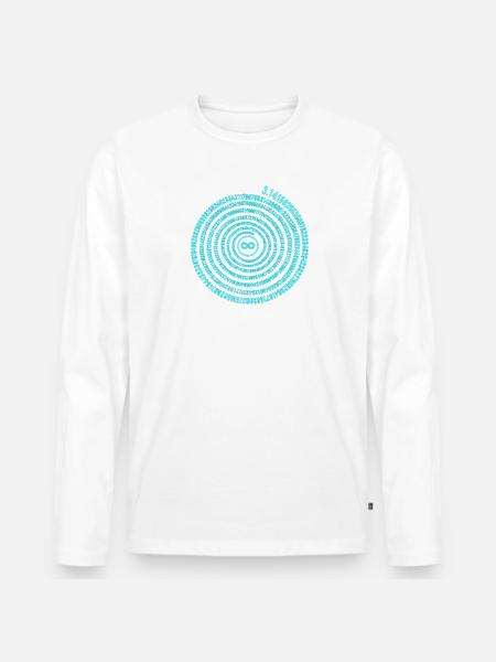 Irrational Number Pi Symbol Infinity Helix - Men's Premium Organic Long Sleeve Shirt - white