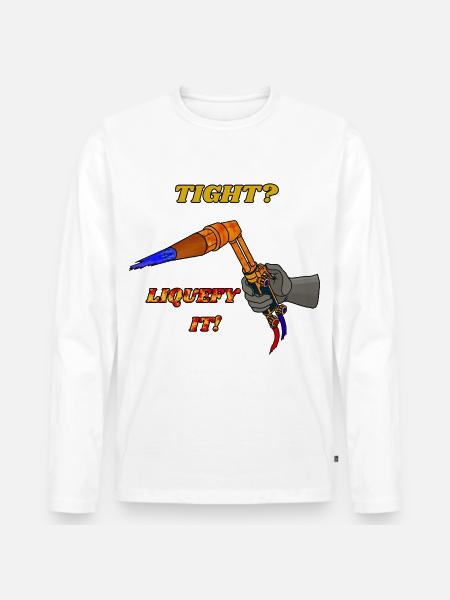 Verflüssige es fest - Männer Premium Bio Langarmshirt - Weiß