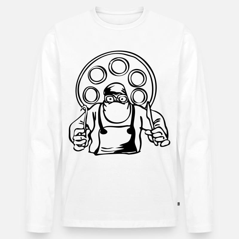 Chirurg - Männer Premium Bio Langarmshirt - Weiß