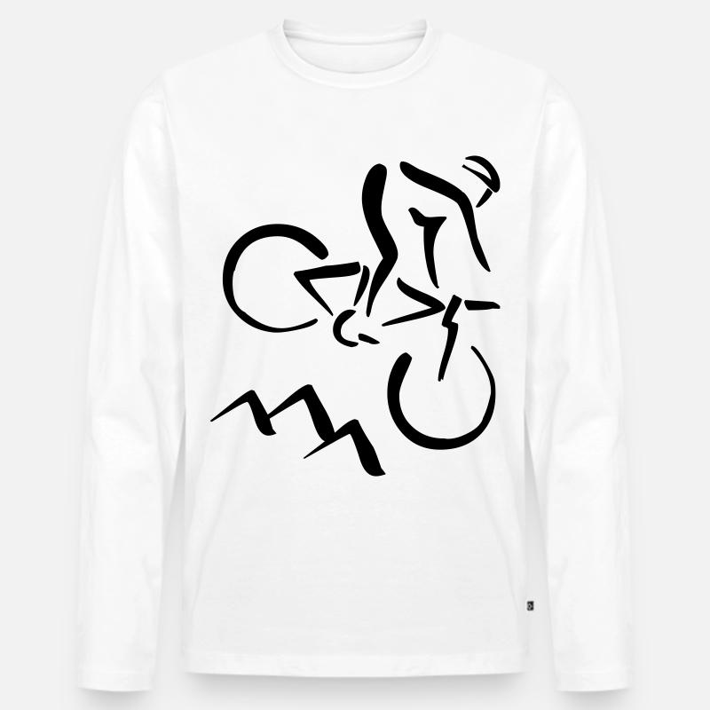 Mountainbiker - Männer Premium Bio Langarmshirt - Weiß