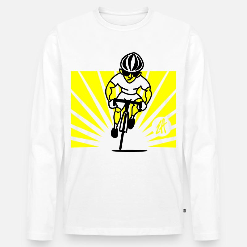 Radfahrer - Männer Premium Bio Langarmshirt - Weiß