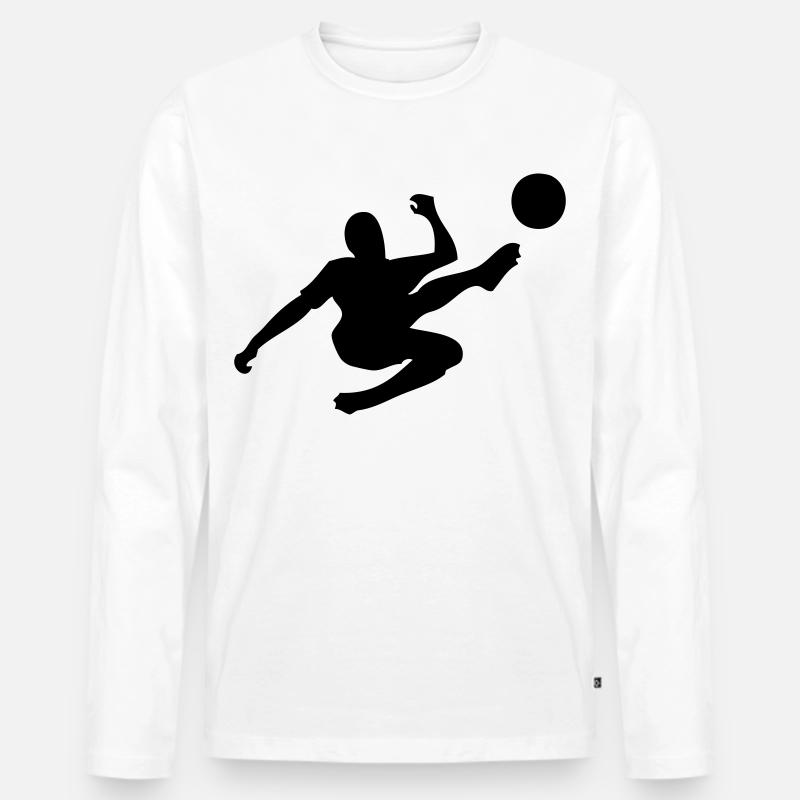 Fussball Fallrückzieher - Männer Premium Bio Langarmshirt - Weiß