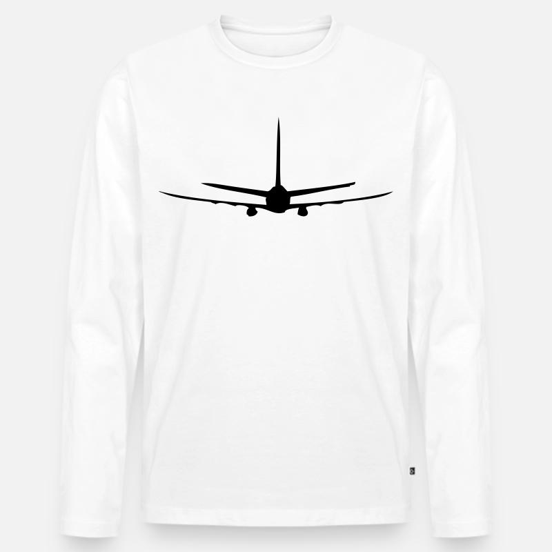 Flugzeug - Männer Premium Bio Langarmshirt - Weiß
