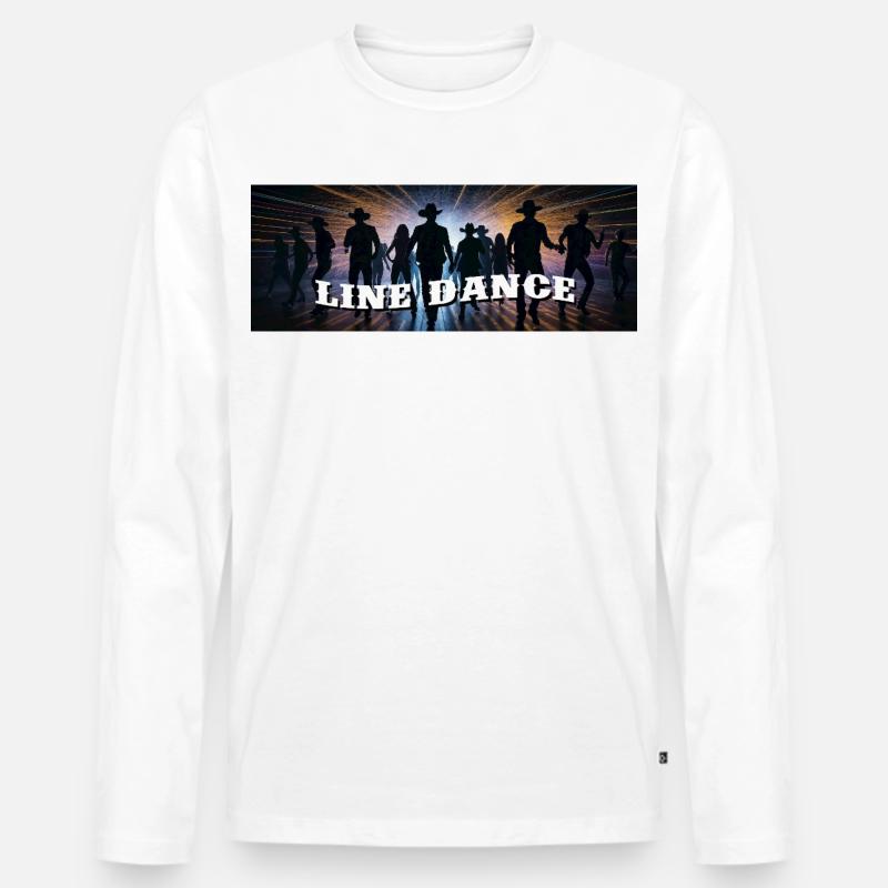 Line Dance Gruppe beim Tanzen - Männer Premium Bio Langarmshirt - Weiß