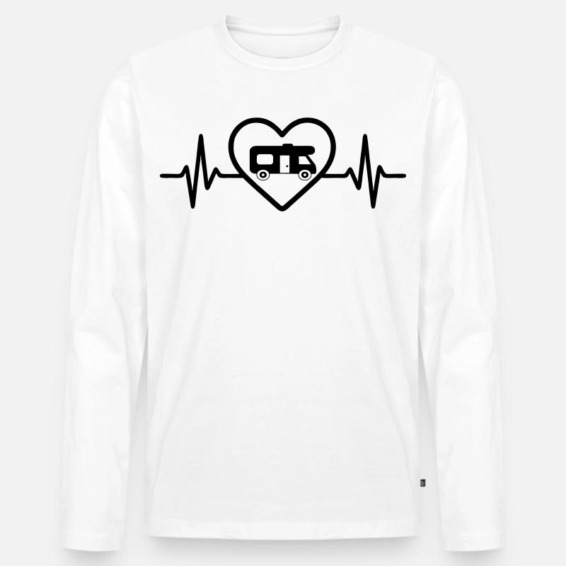 Wohnmobil Herz Reise - Männer Premium Bio Langarmshirt - Weiß