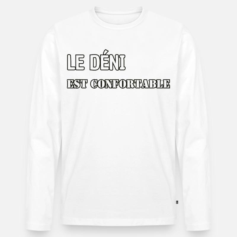 Verleugnung ist bequem. - Männer Premium Bio Langarmshirt - Weiß