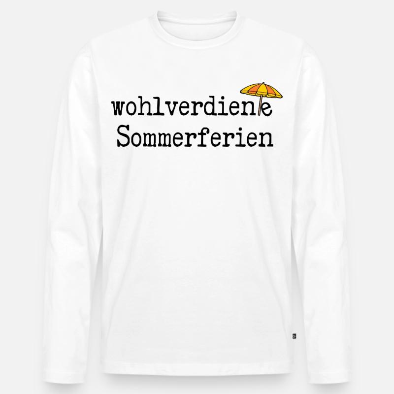 Wohlverdiente Sommerferien - Männer Premium Bio Langarmshirt - Weiß