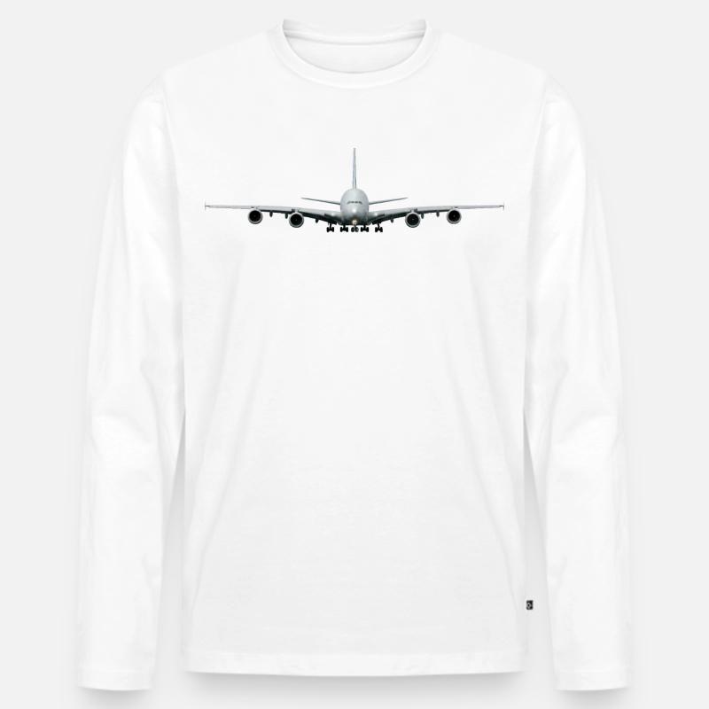 A-380 - Männer Premium Bio Langarmshirt - Weiß
