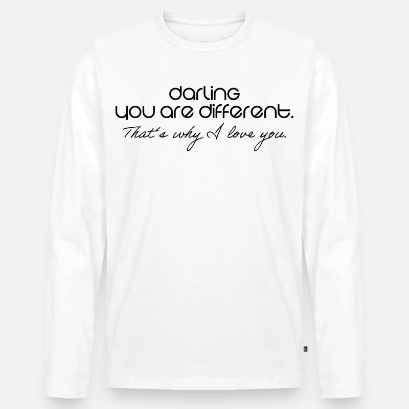 Romantisch - Männer Premium Bio Langarmshirt - Weiß