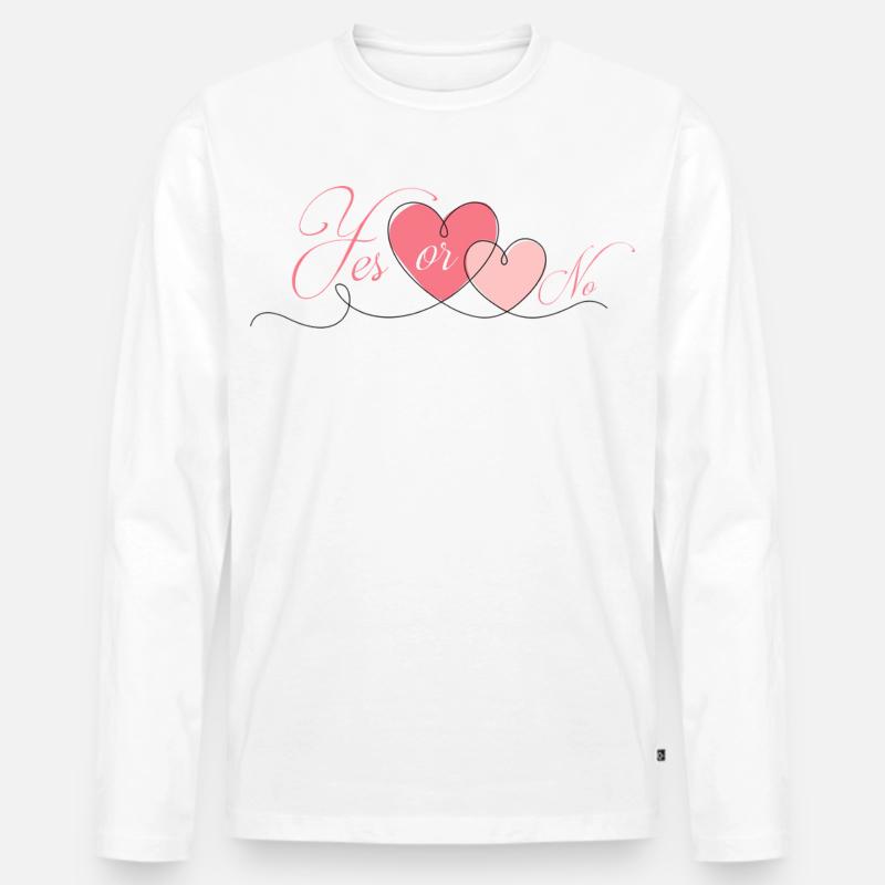 JA ODER NEIN - Männer Premium Bio Langarmshirt - Weiß