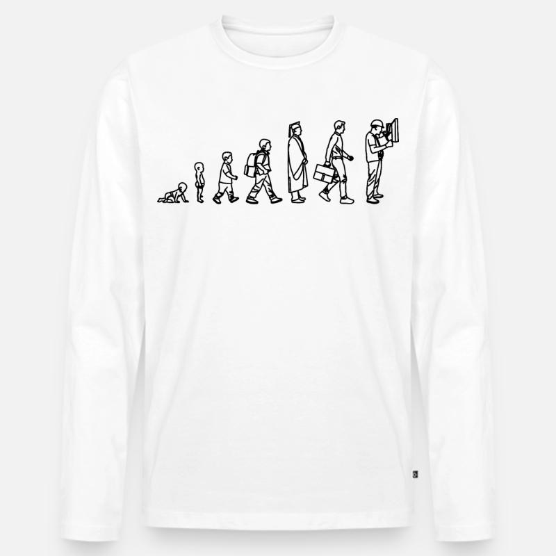 Elektriker Evolution - Männer Premium Bio Langarmshirt - Weiß