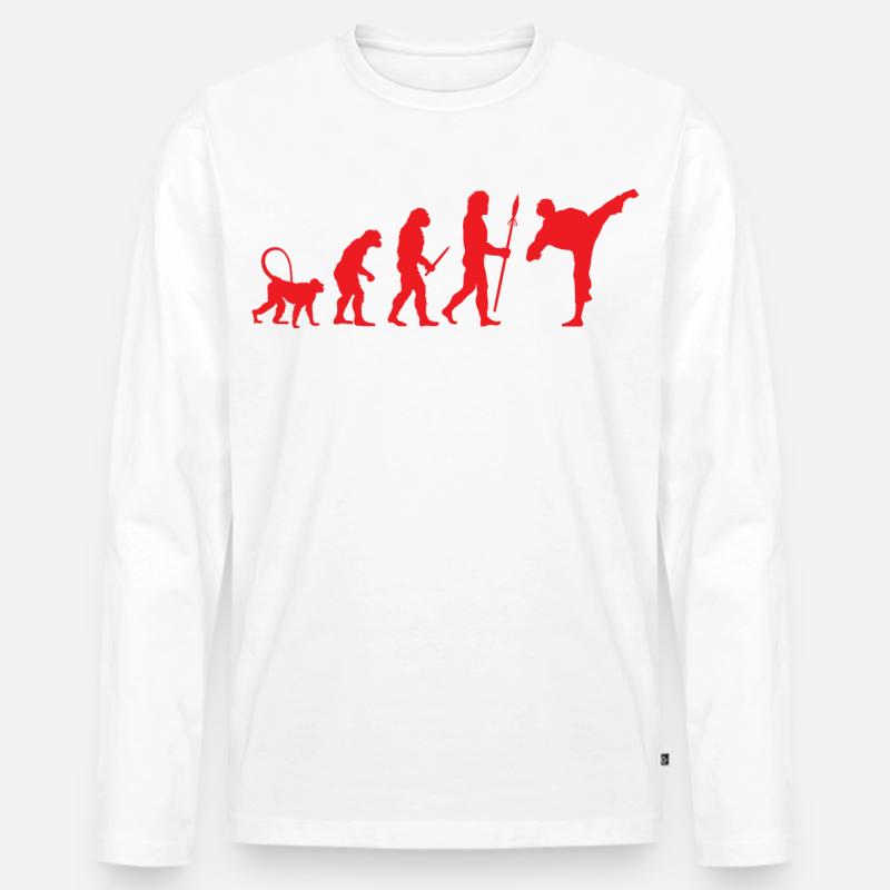 Entwicklung von Karate - Männer Premium Bio Langarmshirt - Weiß