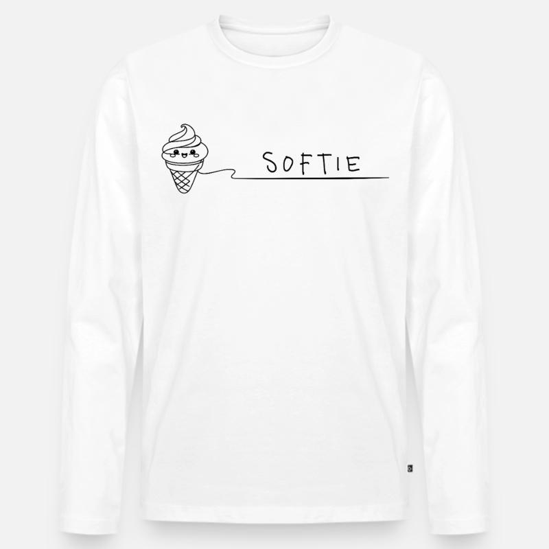 Softie Süßes Softeis Doodle Line Art - Männer Premium Bio Langarmshirt - Weiß