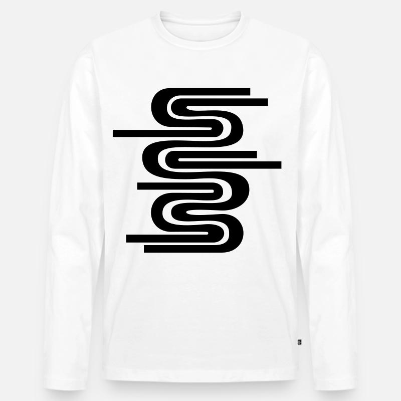Abstract wave / 70s pattern - Men's Premium Organic Long Sleeve Shirt - white