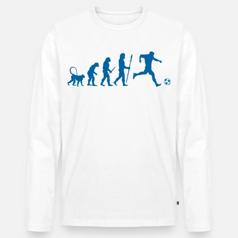 Evolution of a Soccer Player - Männer Premium Bio Langarmshirt - Weiß
