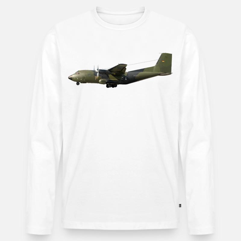 C-160 Transall - Männer Premium Bio Langarmshirt - Weiß