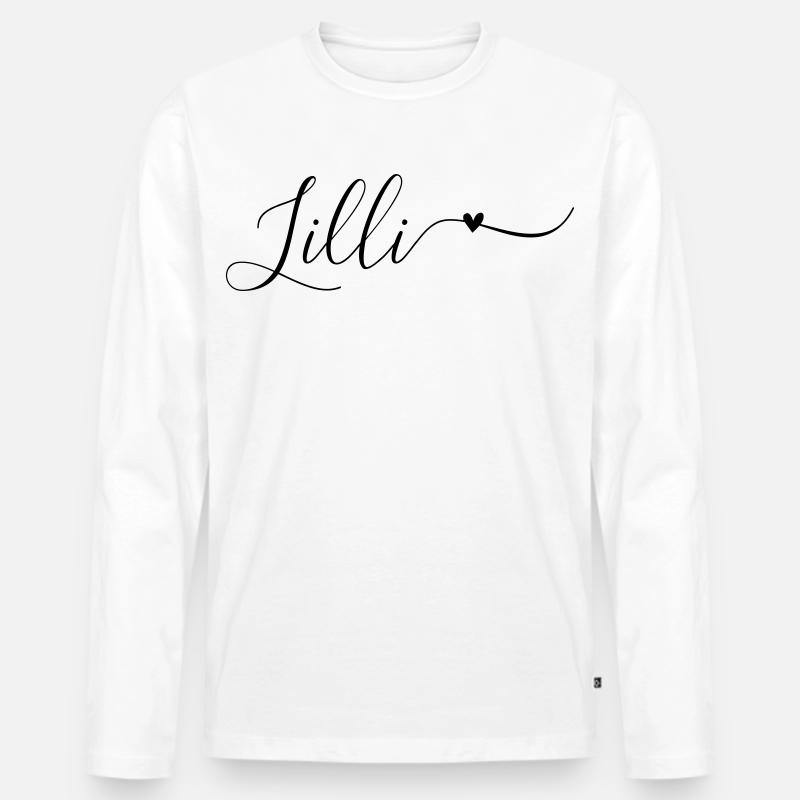 Lilli Name Vorname Dekorativ - Männer Premium Bio Langarmshirt - Weiß