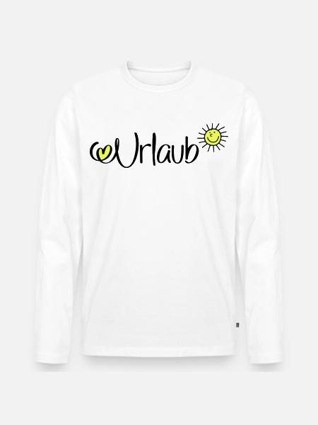 Urlaub in der Sonne - Männer Premium Bio Langarmshirt - Weiß