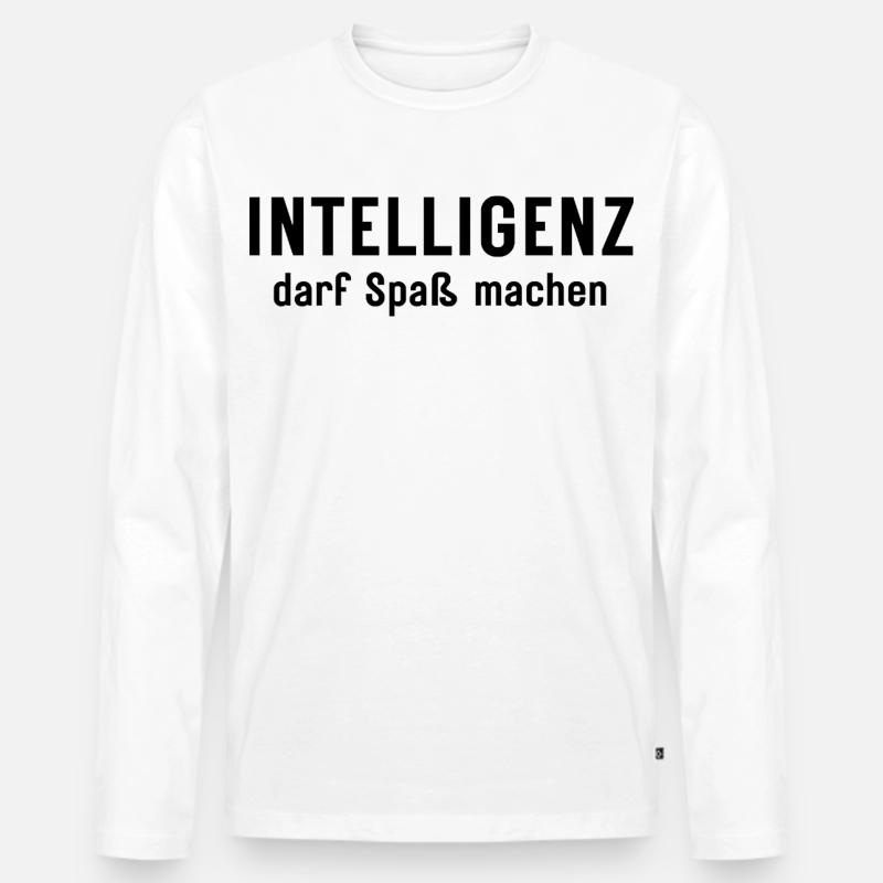 Intelligence can be fun Statement Design - Men's Premium Organic Long Sleeve Shirt - white