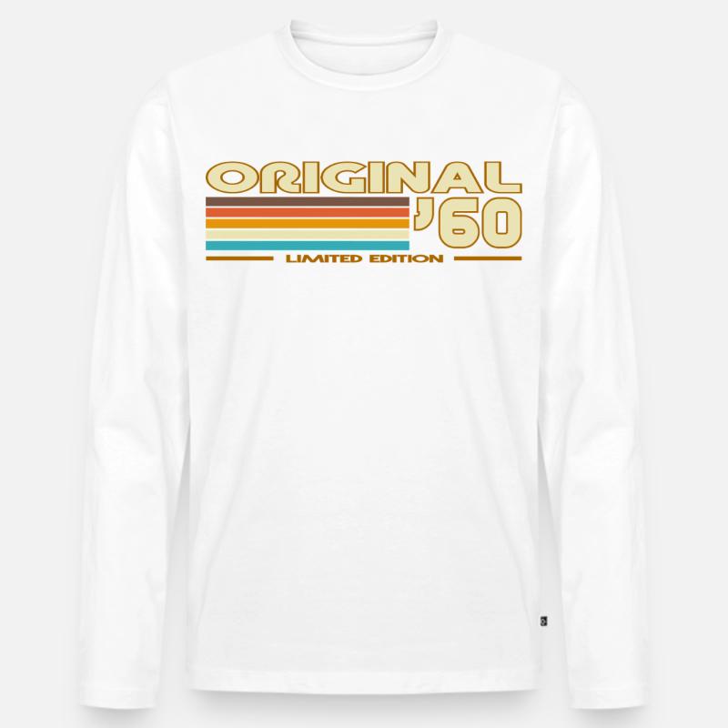 1960 - Männer Premium Bio Langarmshirt - Weiß