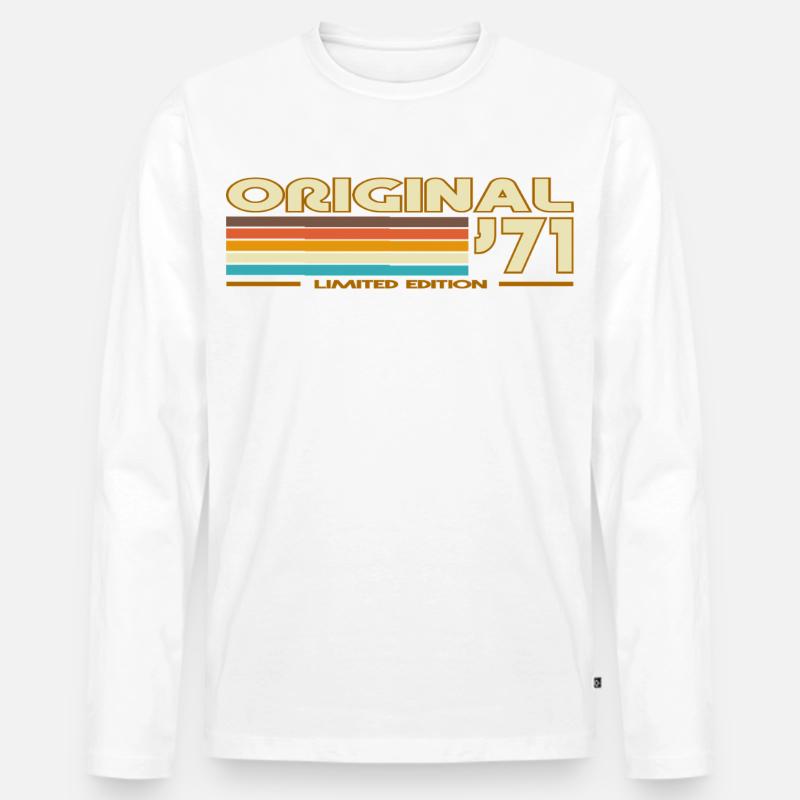 1971 - Männer Premium Bio Langarmshirt - Weiß