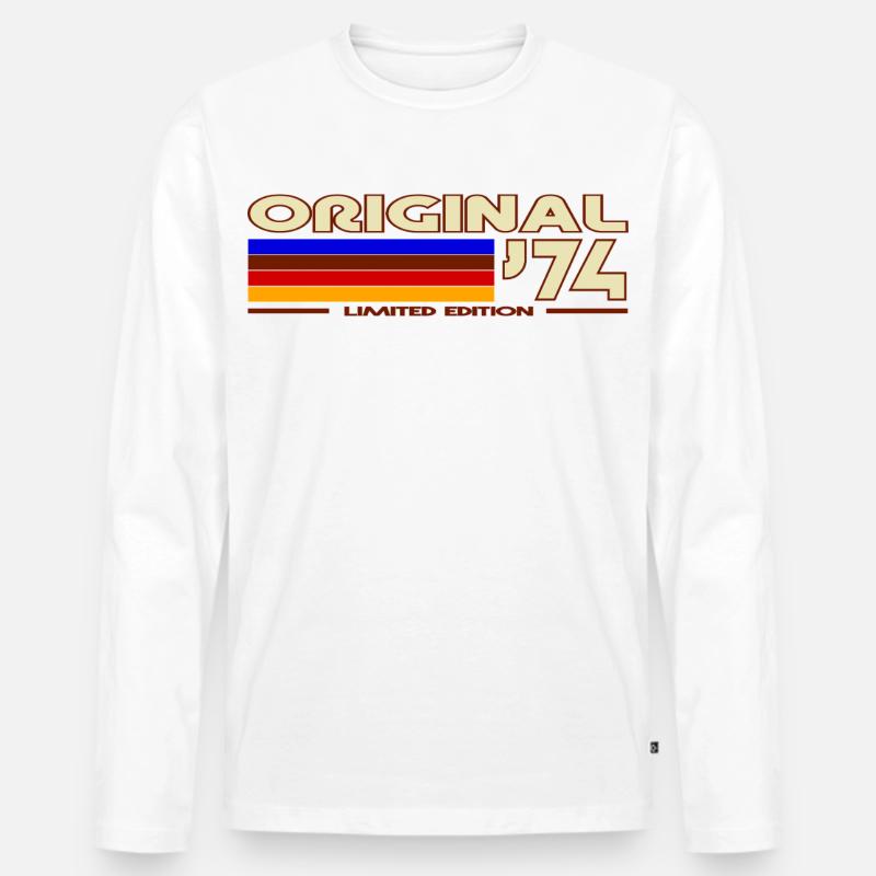 1974 - Männer Premium Bio Langarmshirt - Weiß