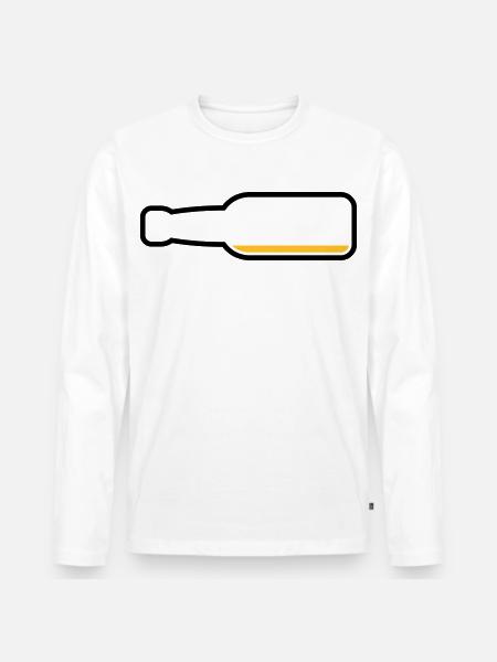 Bottiglia di birra vuota (Simbolo birra / POS 2C) - Maglia a manica lunga ecologica premium da uomo - bianco
