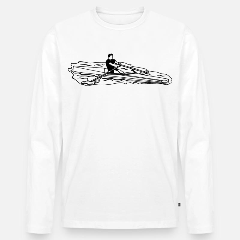 Ruderer - Männer Premium Bio Langarmshirt - Weiß