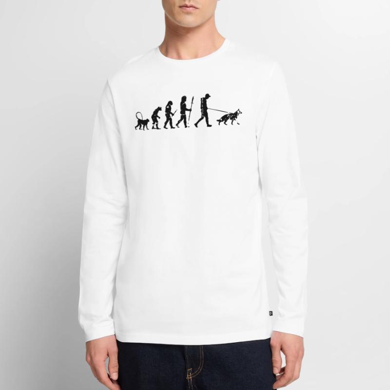 German Shepherd Evolution Men's Premium Organic Long Sleeve Shirt