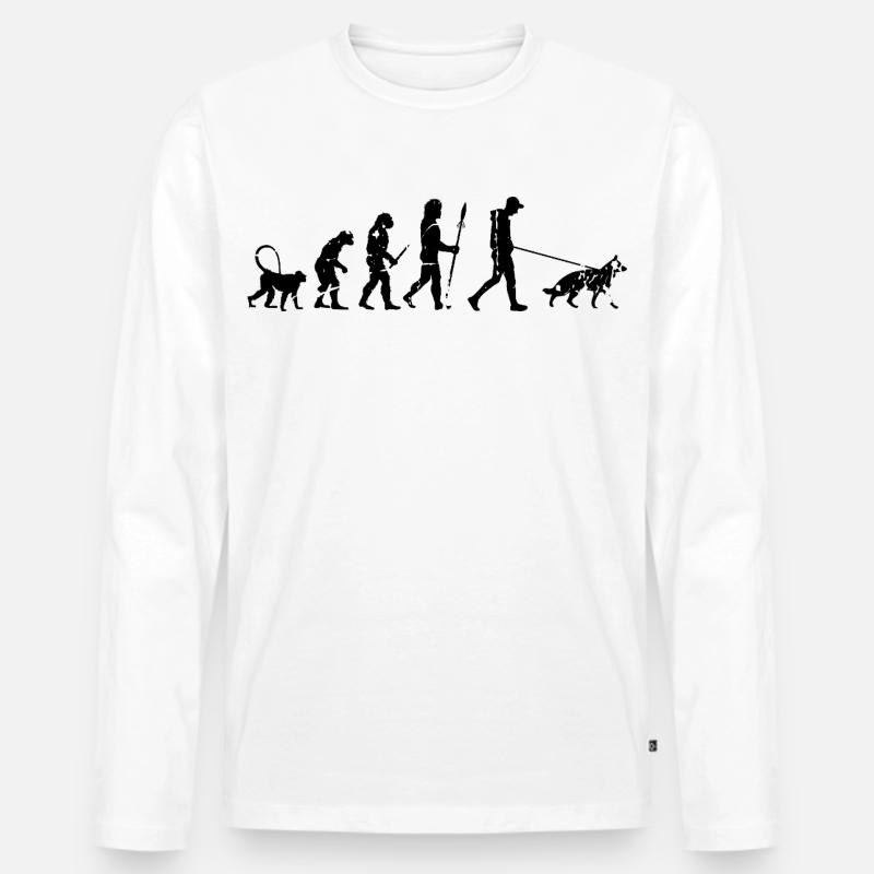 German Shepherd Evolution - Men's Premium Organic Long Sleeve Shirt - white