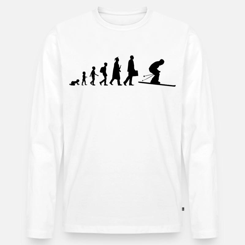 Skifahrer Evolution - Männer Premium Bio Langarmshirt - Weiß