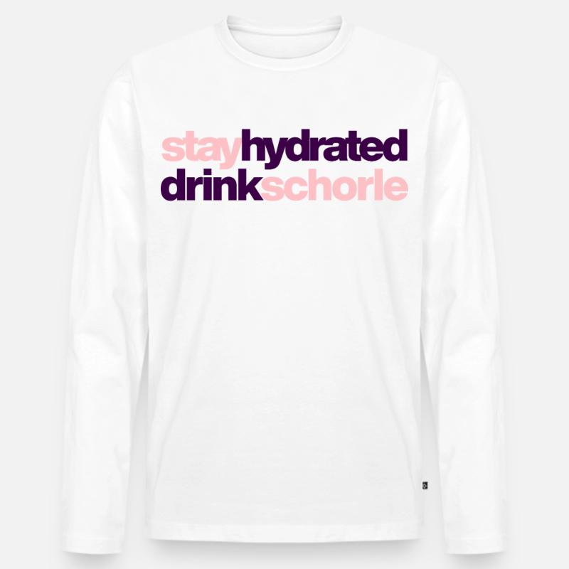 stay hydrated - drink schorle - Männer Premium Bio Langarmshirt - Weiß