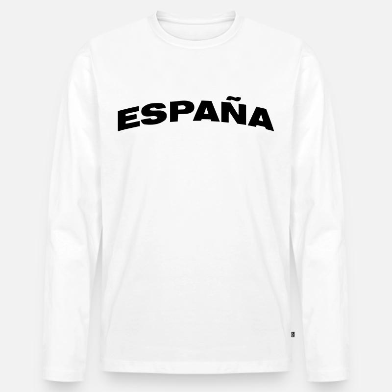 Spanien - Männer Premium Bio Langarmshirt - Weiß