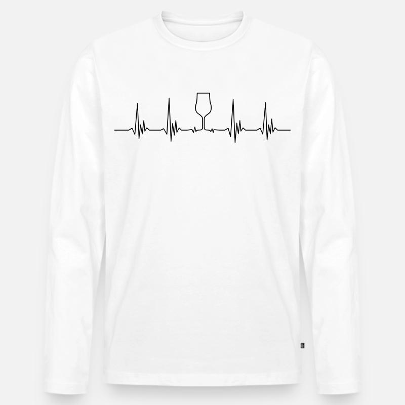 Heartbeat Nosing - Männer Premium Bio Langarmshirt - Weiß