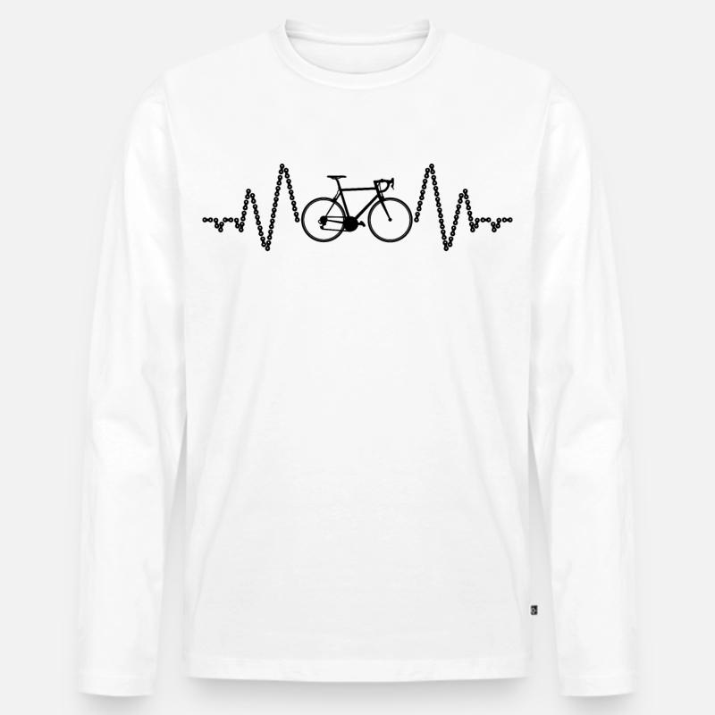 Radfahrer Herzlinie - Männer Premium Bio Langarmshirt - Weiß