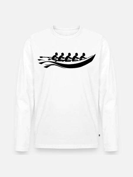 Rowing Team Cartoon Look - Men's Premium Organic Long Sleeve Shirt - white
