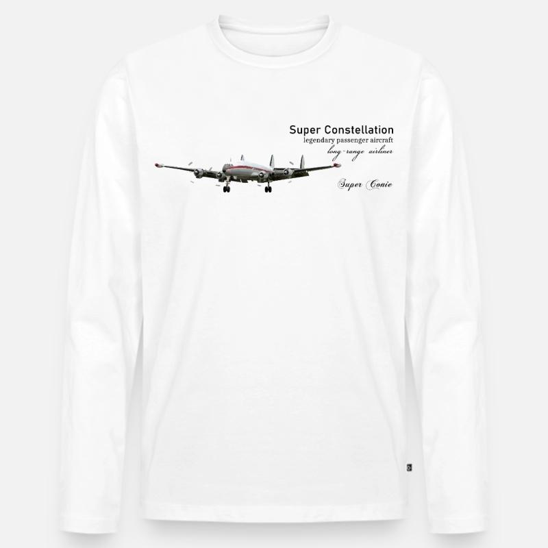 Super Constellation - Männer Premium Bio Langarmshirt - Weiß