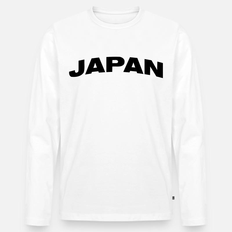 Japan - Männer Premium Bio Langarmshirt - Weiß