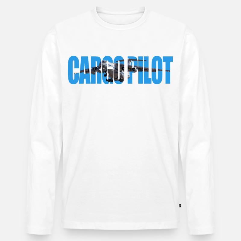 Cargo pilot IL-76 - Männer Premium Bio Langarmshirt - Weiß