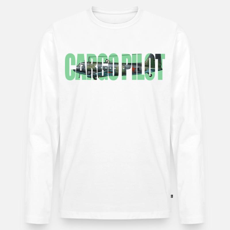 Cargo pilot Li-2 - Männer Premium Bio Langarmshirt - Weiß