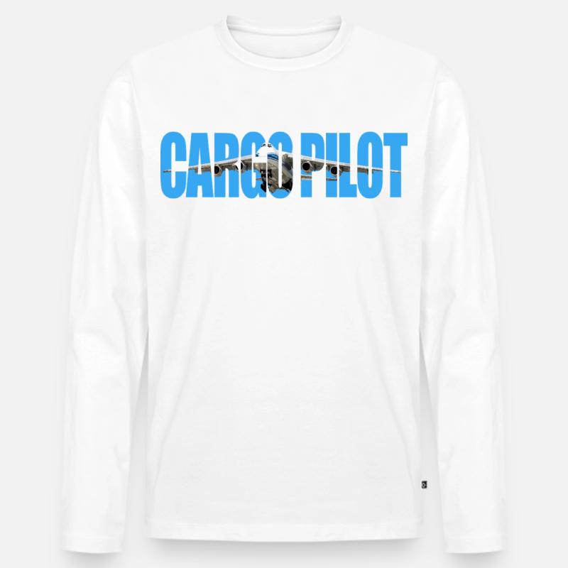 Cargo pilot An-124 - Männer Premium Bio Langarmshirt - Weiß
