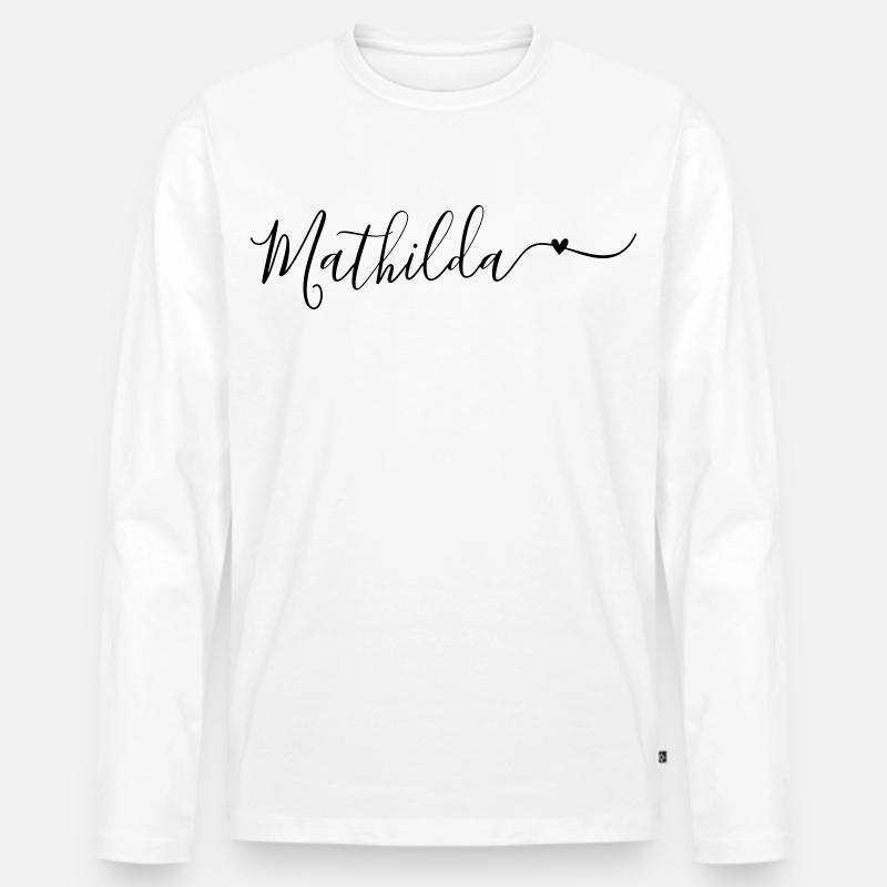 Mathilda Name Vorname Dekorativ - Männer Premium Bio Langarmshirt - Weiß