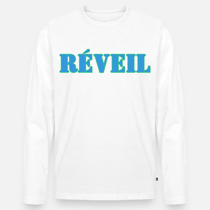 Wecker - Männer Premium Bio Langarmshirt - Weiß