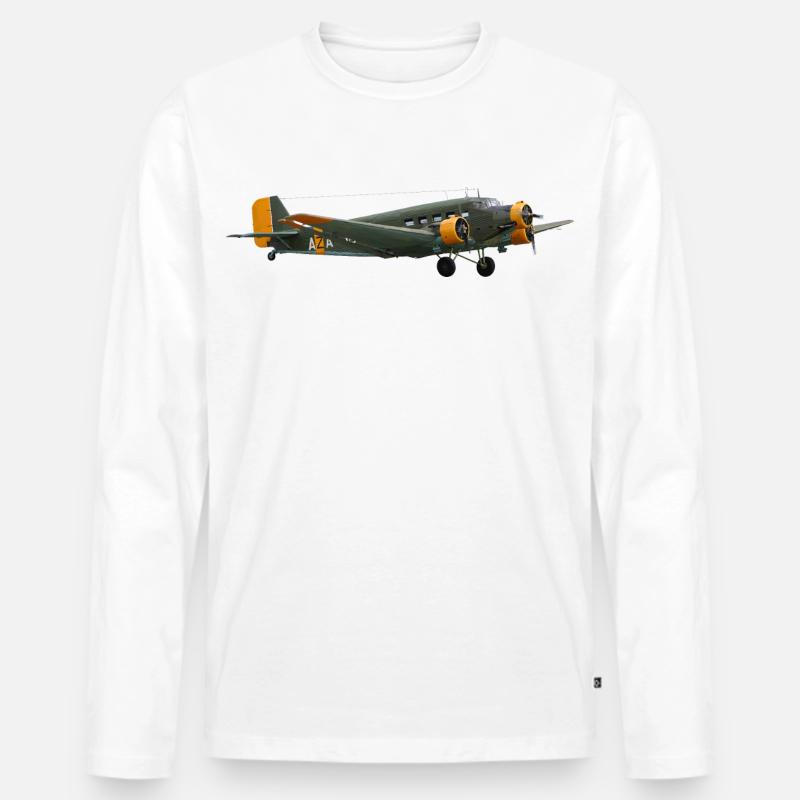 Ju 52 - Männer Premium Bio Langarmshirt - Weiß