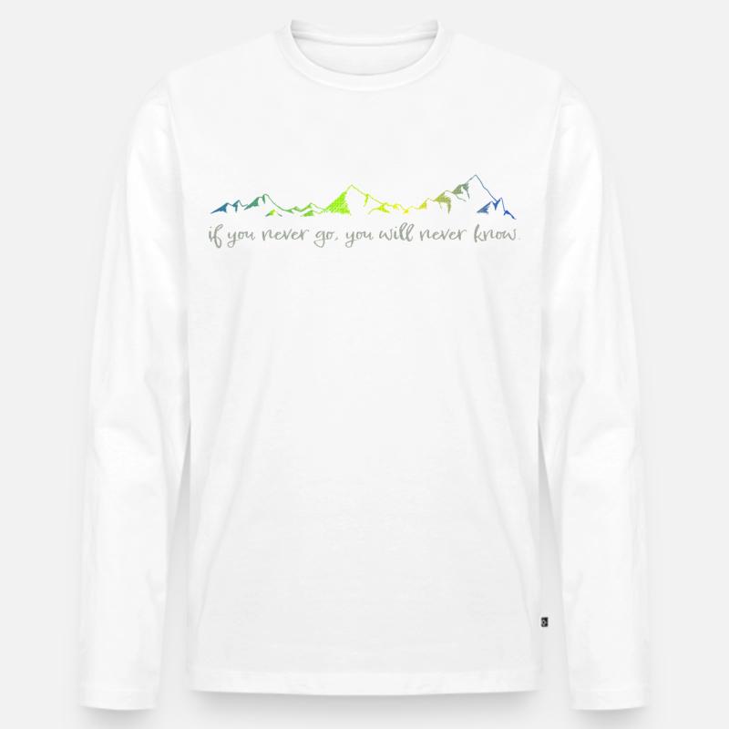 never go, never know - Männer Premium Bio Langarmshirt - Weiß